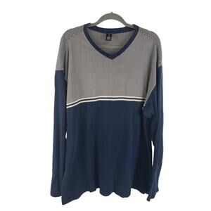 Levi's Men's V Neck Pullover Knit Sweater Blue sz. XL Coastal Nautical Y2K 90s
